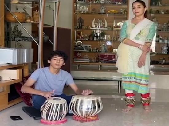 Madhuri Dixit teaches dance to son Arin during lockdown

