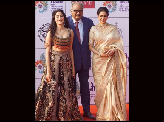 Goa: International Film Festival 2017- Sridevi, Boney Kapoor and Janhvi Kapoor
