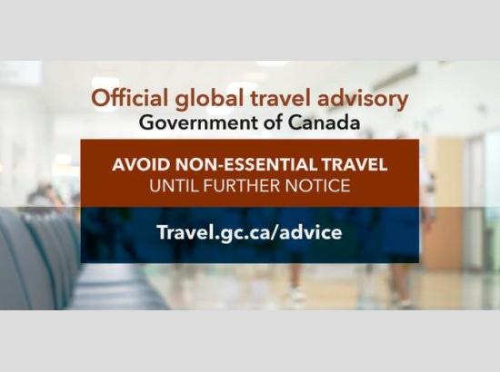 Official Global Travel Advisory by Govt. of Canada