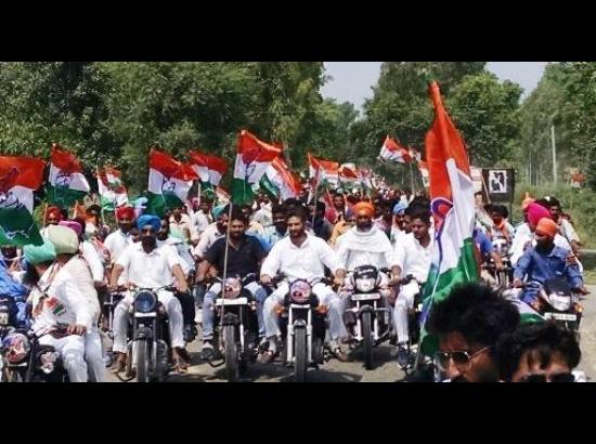 Punjab Congress organizes “Bike Rally” in Zira as “Show of Strength & Unity”