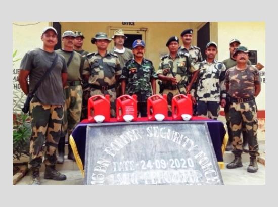 BSF seizes 13 kg heroin in Red Colour Canisters near Indo-Pak border
