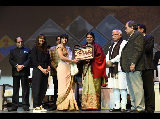Gaurav Samman felicitated at Pravasi Haryana Divas 2017