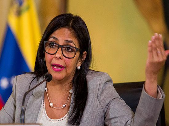 Venezuela's Foreign Affairs Minister Delcy Rodriguez speaks