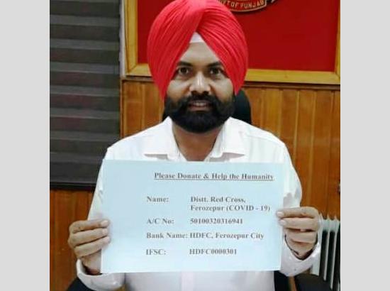 Coronavirus: DC Ferozepur appeals for donations in Red Cross Covid-19 Fund
