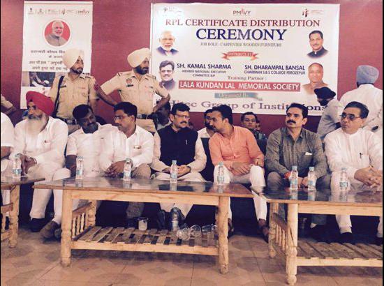 LKL Memorial Society produces 300 skilled work force of Carpenters 