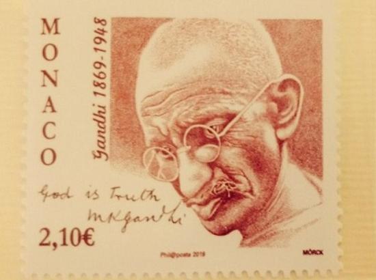 Monaco releases commemorative postage stamp on Mahatma Gandhi

