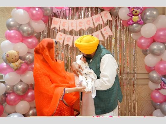 Only pray for a healthy child, boys and girls are equals-CM Mann as he welcomes baby girl; View Pics 