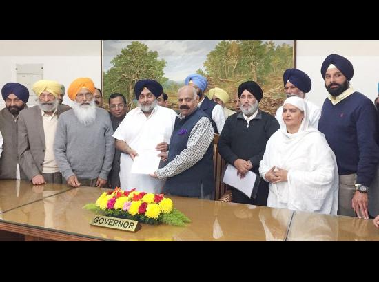 SAD-BJP delegation urges Governor to remove drug accused Sukhpal Khaira as Leader of Opposition expeditiously