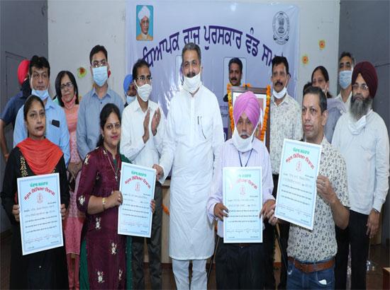 Education Minister Singla confer state awards to 74 teachers and officials