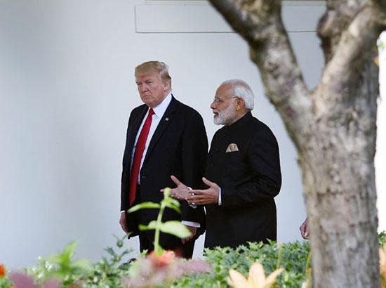 The Prime Minister,  Narendra Modi with the President of United States of America (USA), Mr. Donald Trump