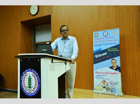 Prof. Sood delivers public lecture on ‘Why do we flock together’ at  NABI