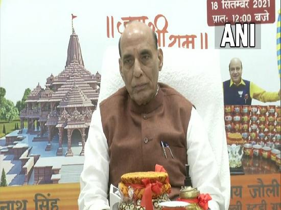 Rajnath Singh receives water from 115 nations in seven continents for Ayodhya's Ram temple