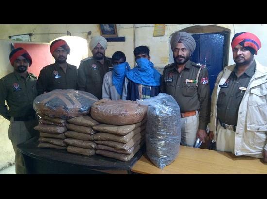 Khanna Police recovers 55 kg Ganja from possession of 2 persons 
