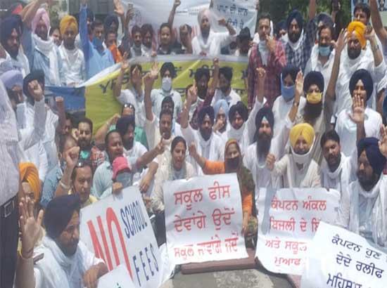 YAD holds massive dharna- demands YPS, Patiala and Mohali return excess fee charged from parents

