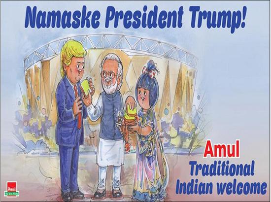 Amul welcomes Trump with special 'Namaske President Trump' cartoon