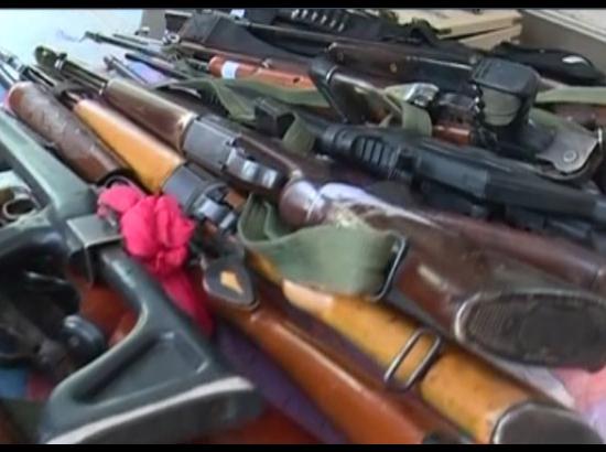 Firearms and ammunition recovered from Dera headquarter at Sirsa