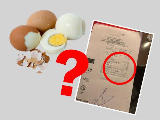 5-star hotel charges Rs 1672 for 3 eggs!