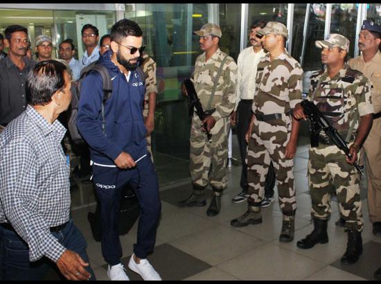 Nagpur: Team India arrive at Nagpur Airport
