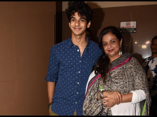 Ishaan Khatter with his mother Neelima Azeem - Special screening of upcoming film 