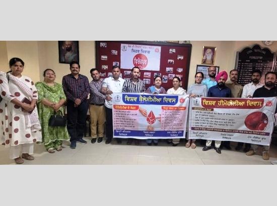 Health Deptt releases banner for World Hemophilia and Thalassemia Day

