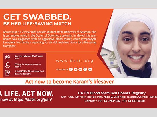 DATRI In Search Of Stem Cells For two Young Patients from Sikh Community in Canada