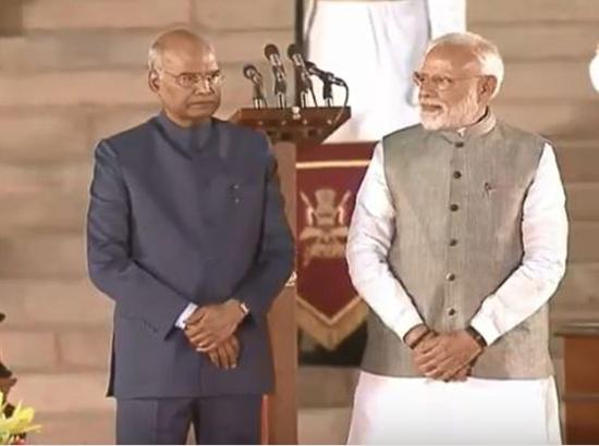 Modi takes oath for second time as PM, leads 58-member ministerial team