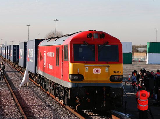 The first freight train from china to britain arrived in london