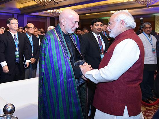 PM Modi with former Afghanistan President Hamid Karzai in New Delhi