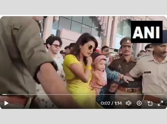Priyanka Chopra arrives in Ayodhya with husband Nick Jonas, daughter Malti Marie