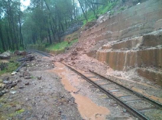 Rail track damaged in Solan due to landslide, trains cancelled