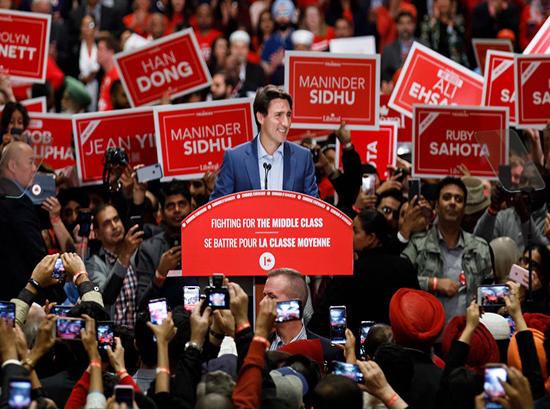 Canadian PM Trudeau dons bullet proof vest during poll rally after unspecified security threat