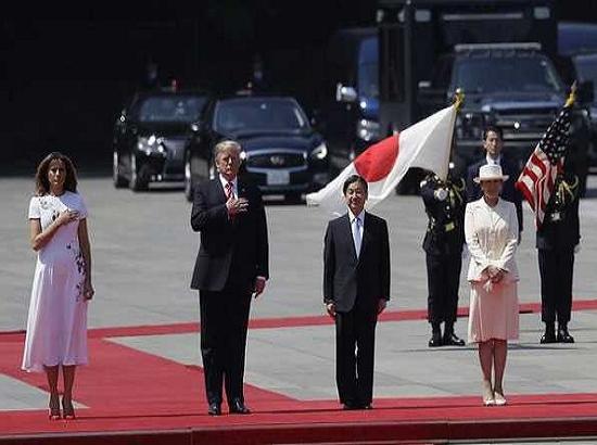 Trump becomes first foreign leader to meet Japan's new emperor

