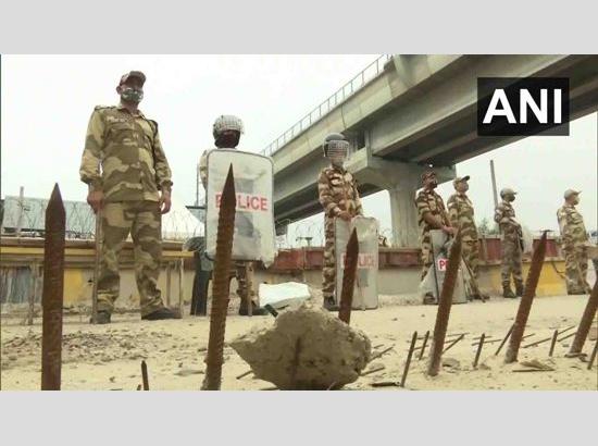 Heavy security deployment at Tikri Border in view of farmers' protest against at Jantar Mantar 