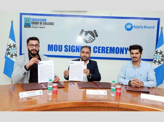  CGC Jhanjeri Signs MoU with Applyboard – A Canadian Company having Tie-ups with Universities in Canada, Australia, USA, France
