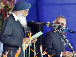 Badal creates history as sworn-in Chief Minister of Punjab for Fifth term