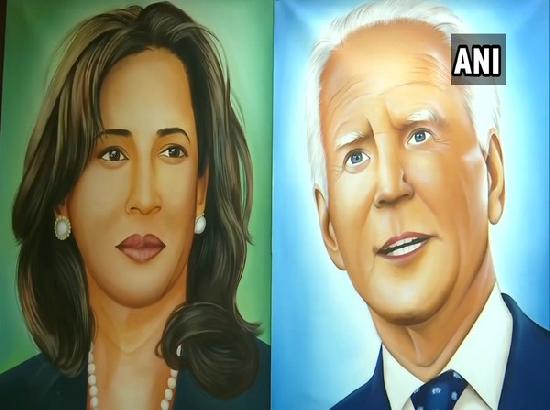 Punjab: Artist paints portraits of Biden-Harris, wishes to gift them on their oath-taking