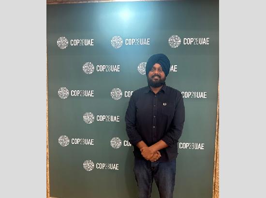 Mohali-based Entrepreneur Simarpreet Singh represents India at COP 28 Dubai