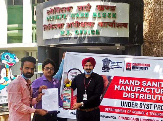 Team CU delivers 500 liters Hand Sanitizer to AIIMS New Delhi