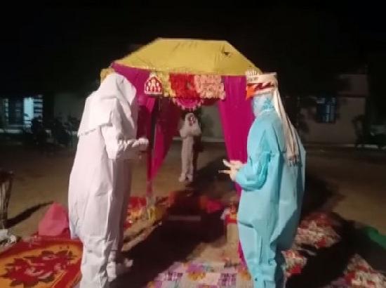 Rajasthan couple ties knot in PPE kits after bride tests COVID-19 positive