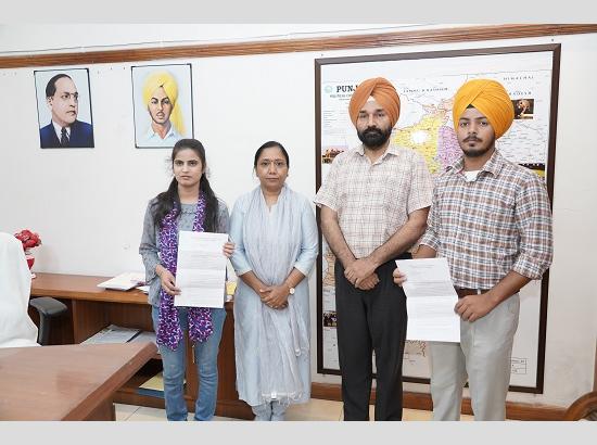 Dr. Baljit Kaur hands over job letters to appointees on compassionate ground