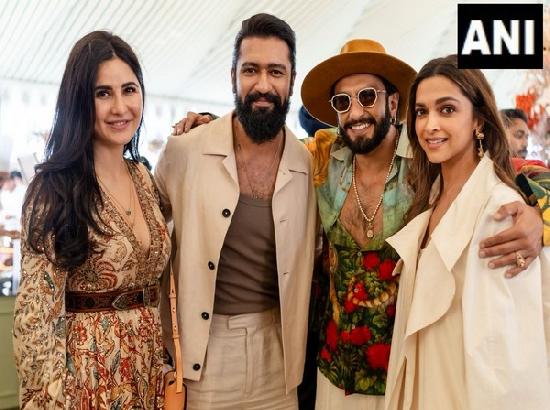 Deepika-Ranveer, Katrina-Vicky all smile as they pose together at Anant-Radhika's jungle-t