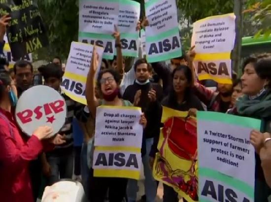 Students in Delhi, Bengaluru protest demanding immediate release of Disha Ravi