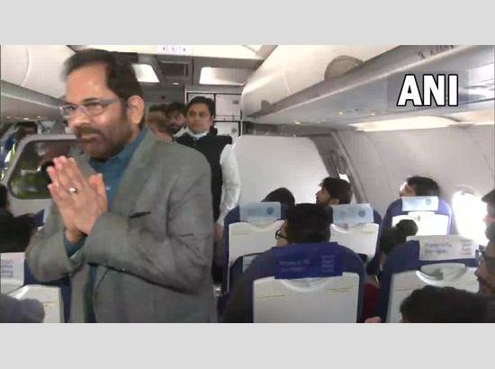 Union minister Naqvi welcomes Indian citizens returned from Poland under Operation Gana