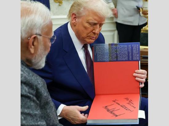 US President Donald Trump gifted PM Narendra Modi the book ‘Our Journey Together’ 