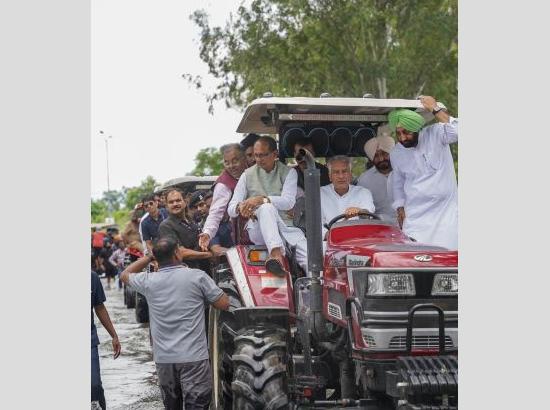 Shivraj Chauhan visits Punjab to assess damage to crops in floods