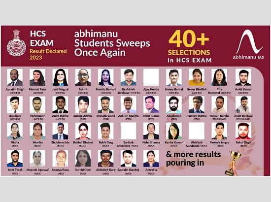 Forty students of Abhimanu IAS clear HCS Finals