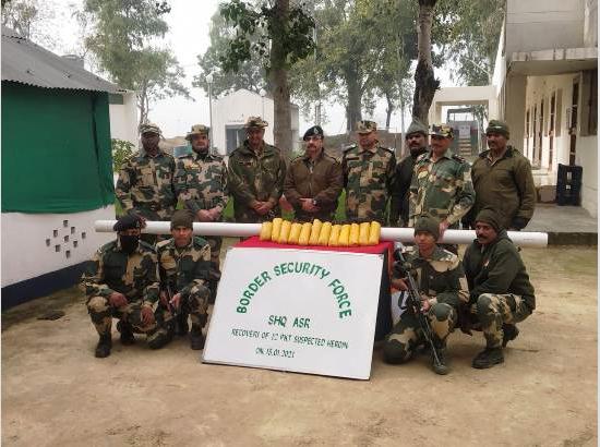 BSF recovers 12 kg heroin near Indo-Pak border