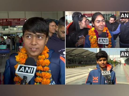 Women's U19 World Cup winners receive rousing welcome at Delhi IGI airport