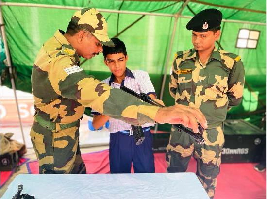 Weapon exhibition by BSF held for four educational institutions  at VWS campus