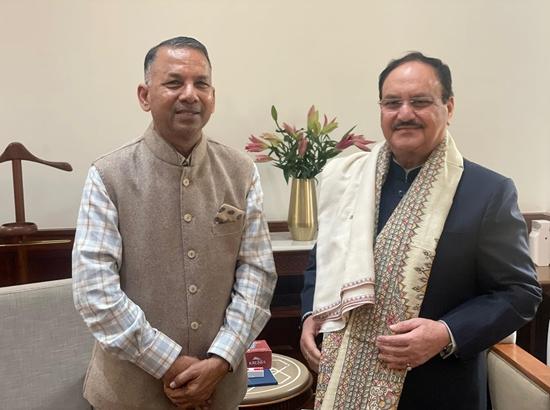 MP Rajinder Gupta calls on JP Nadda
